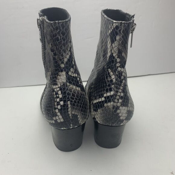 All Saints Aster Gray Snake Print Leather Western Ankle Boots Women’s SZ 36/5.5 - Picture 8 of 12